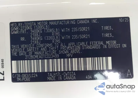 2026 Lexus Rx 500H F Sport Performance из США, поврежденный, VIN 2T2BCMEA0TC023499